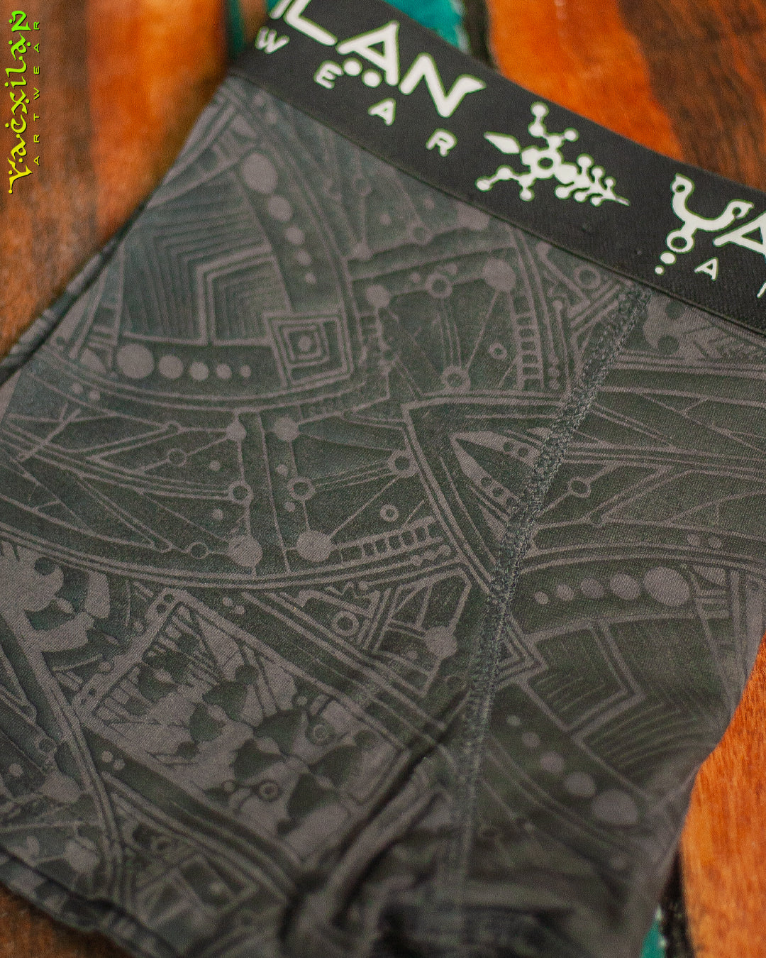 Underwear Men Bamboo Veg Dye Veg Print - Charcoal POPPYFIELDS White Yacxi